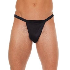 Mens Black Straight G-String With Black Pouch Mens Black Straight G-String With Black Pouch