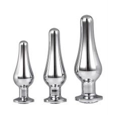 Gleaming Butt Plug Set Silver Gleaming Butt Plug Set Silver