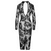 Noir Tight Fitting Floral Transparent Dress Noir Tight Fitting Floral Transparent Dress