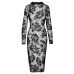 Noir Tight Fitting Floral Transparent Dress Noir Tight Fitting Floral Transparent Dress