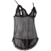 Cottelli Black Open Babydoll and String