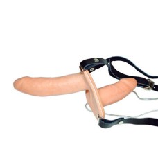 Vibrating Flesh Strap-On Duo Vibrating Dongs