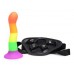 XR Proud Rainbow Silicone Dildo with Harness XR Proud Rainbow Silicone Dildo with Harness