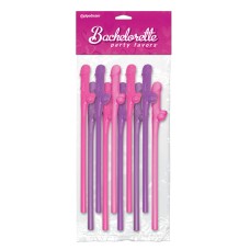 Bachelorette Party Favours 10 Pecker Straws Pink And Purple