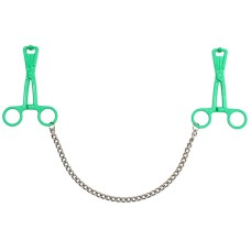 Green Scissor Nipple Clamps With Metal Chain