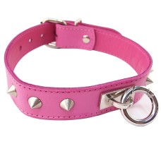 Rouge Garments Pink Studded O-Ring Studded Collar