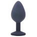 Medium Black Jewelled Silicone Butt Plug Medium Black Jewelled Silicone Butt Plug