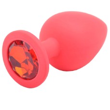 Large Red Jewelled Silicone Butt Plug Large Red Jewelled Silicone Butt Plug