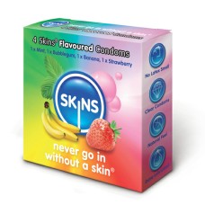 Skins Condoms Flavoured 4 Pack Skins Condoms Flavoured 4 Pack